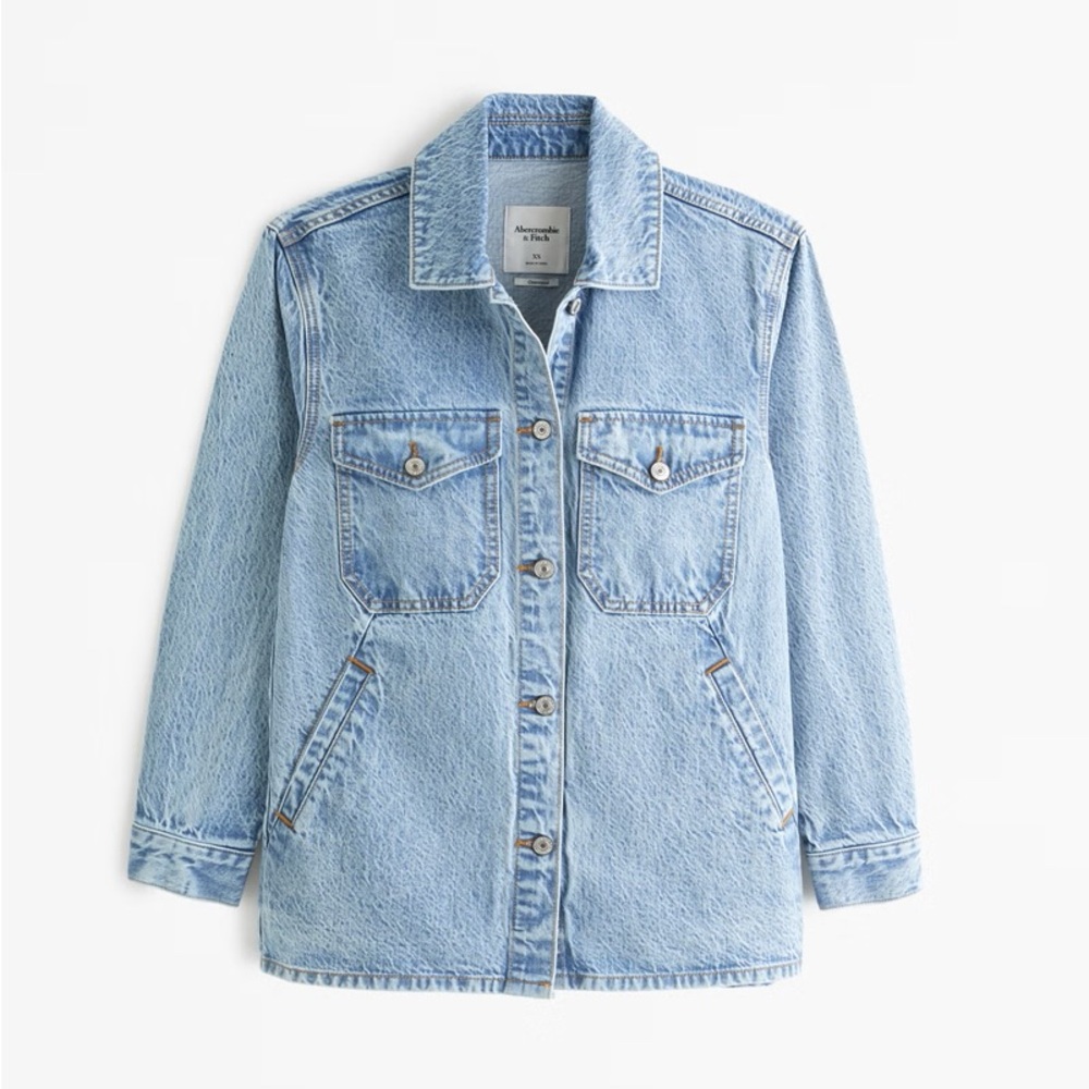 Abercrombie & Fitch Blue Jean Jacket Small, Overaized Fit
